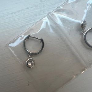 Silver & Moissanite dangle earrings.